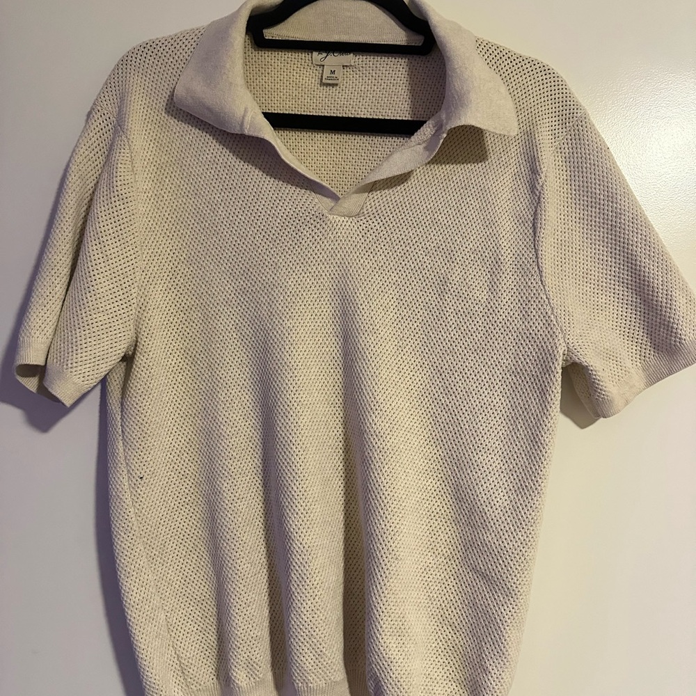 J. Crew Off-White Knit Polo Shirt